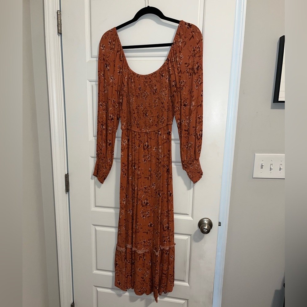 Vestique orange floral maxi dress